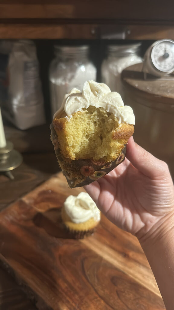 Sourdough vanilla cupcakes